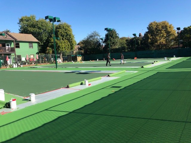 Hartswood - Block of three hard surface tennis courts transformed